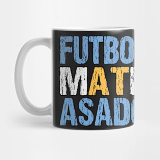 Futbol Mate Asado Argentinian Flag Argentina Distressed Mug